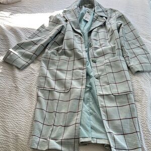 a new day Blue Plaid Women's Coat